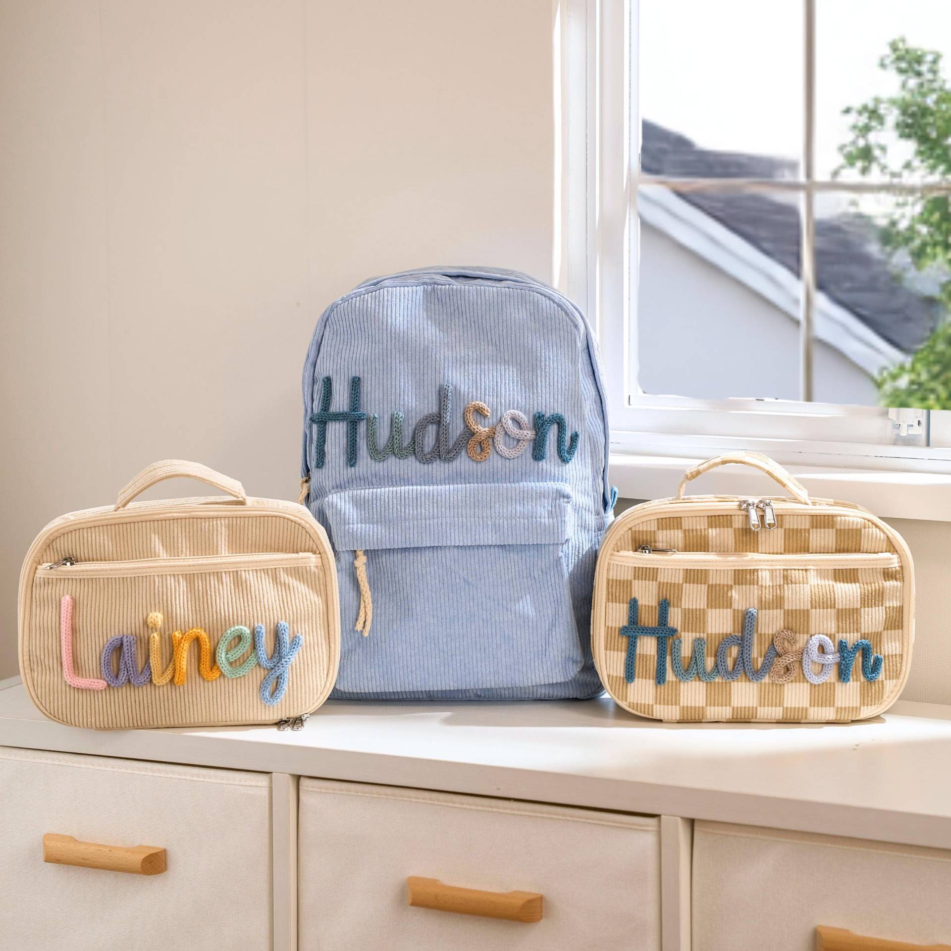 Personalisierter Rucksack Und Lunchbag Set Geschenk Zum Schulanfang von TieDapperStudio