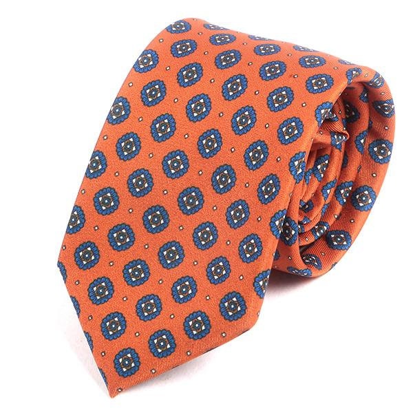 Abramo Orange Medaillon Motiv Ims Krawatte, Geschenk Für Ihn von TieDoctorUK