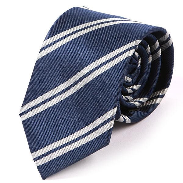 Blau & Grau Duo 7cm Ply Gestreifte Krawatte von TieDoctorUK