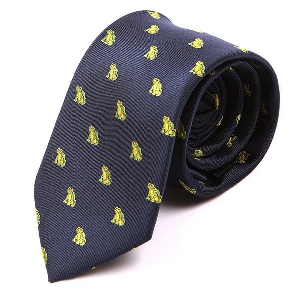 Blaue Und Grüne Frosch Gemusterte Krawatte von TieDoctorUK