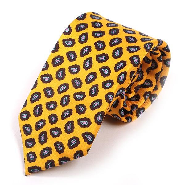 Gelbe Micro Paisley Motiv Ims Krawatte, Geschenk Für Ihn von TieDoctorUK