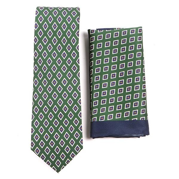 Grünes Vintage Diamant Mac Krawatten Set von TieDoctorUK