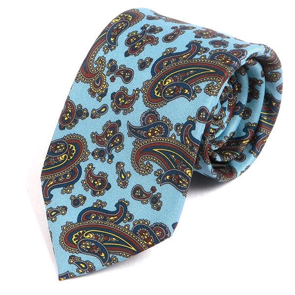 Hellblaue Frederick Bold Paisley Ims Motiv Krawatte, Geschenk Für Ihn von TieDoctorUK