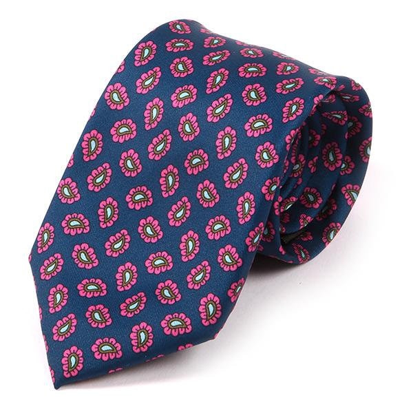 Herren Krawatte Blau & Pink Micro Paisley Motiv Ims Krawatte, Geschenk Für Ihn von TieDoctorUK