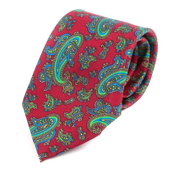 Herren Krawatte Rot Frederick Bold Paisley Ims Motiv Druck Krawatte, Geschenk Für Ihn von TieDoctorUK