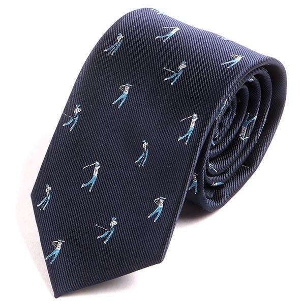 Navy Blau Golfer Muster Krawatte 7.5cm , Geschenk Für Ihn von TieDoctorUK