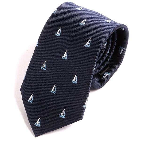 Marineblaue Segelboot Muster Krawatte 7, 5cm, Geschenk Für Ihn von TieDoctorUK
