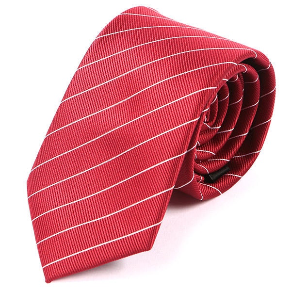 Rote Nadelstreifen Gestreifte Krawatte 7, 5cm von TieDoctorUK