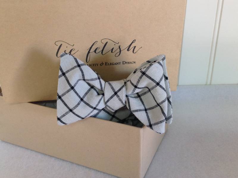 Jungen Fliege Schwarz Grau Kariert Jungen Fliege Schwarz Grau Kariert von TieFetish