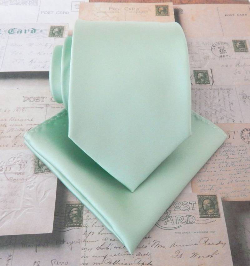 Dusty Mint Krawatte Mit Passendem Einstecktuch. Jcrew Inspiriert Shale Green Herren Und Passendes Taschentuch Option von TieObsessed