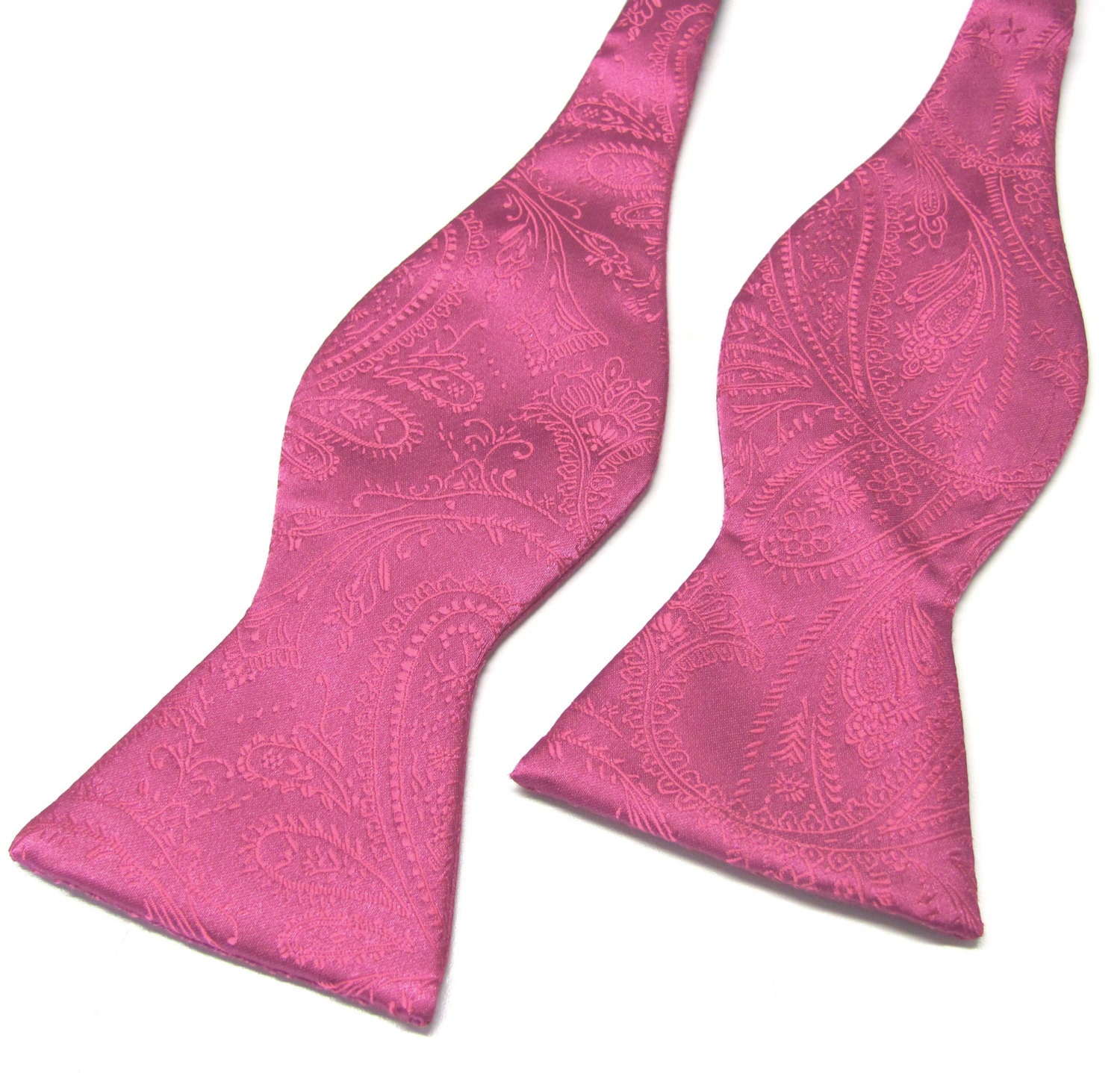 Free Style Herren Fliege. Himbeer Fuchsia Paisley Fliege Mit Passender Taschenquadrat Option von TieObsessed