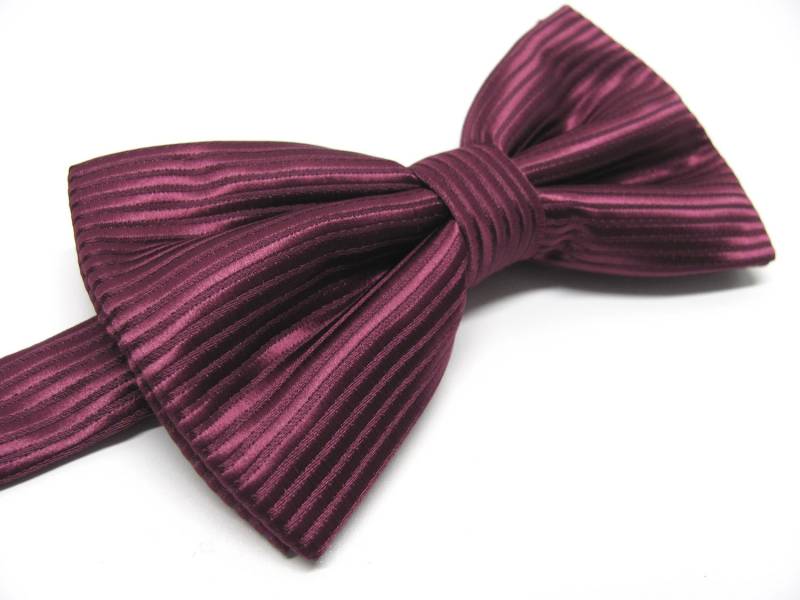 Herren Fliege. Bordeaux Streifen Fliege Mit Passender Taschenquadrat Option von TieObsessed