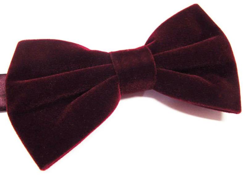 Herren Fliege. Weinrote Kastanienbraune Samtfliege Mit Einstecktuch von TieObsessed