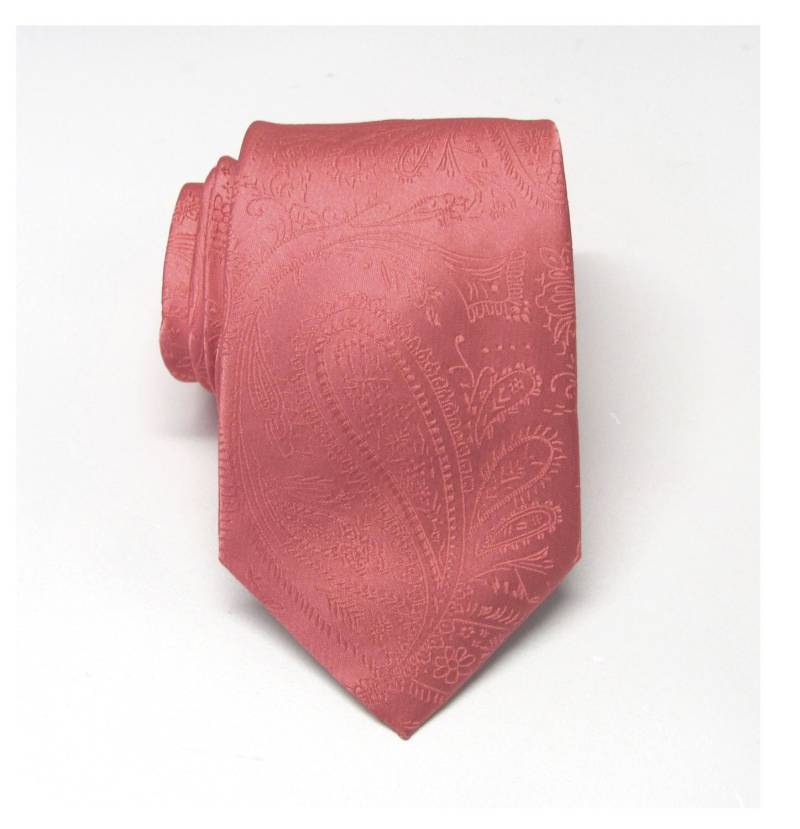 Herren Krawatte Coral Paisley Mit Einstecktuch Option von TieObsessed