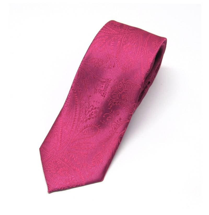 Herren Krawatte. Himbeer-Fuchsia-Paisley-Männerkrawatte Mit Passender Einstecktuch-Option von TieObsessed