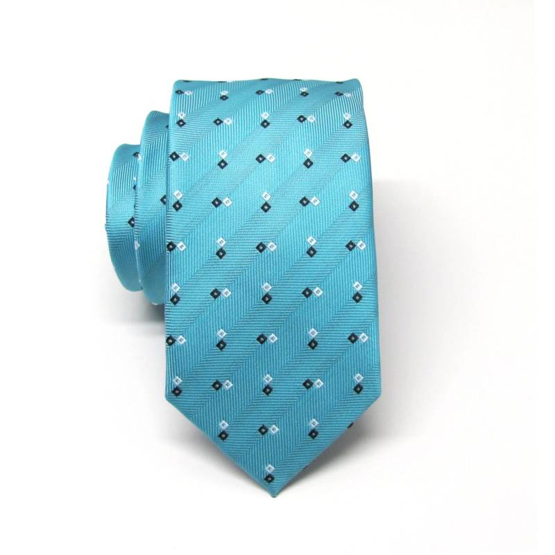 Herren Krawatten Blau Schwarz Weiß Quadrate Dünne Krawatte von TieObsessed