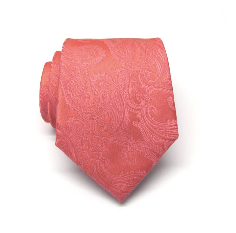 Herren Krawatten Coral Paisley Hochzeit Krawatten. Groomsmen Seidenkrawatte Mit Passender Einstecktuch-Option von TieObsessed