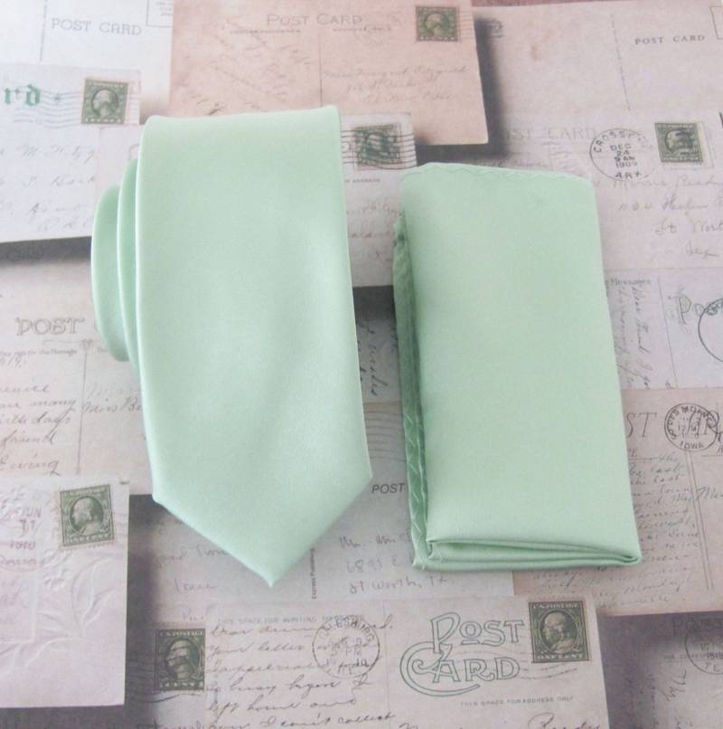 Herren Krawatten. Dusty Mint Jcrew Inspiriert Staubigen Schiefer Grün Dünne Krawatte Mit Passenden Tasche Platz Taschentuch Option von TieObsessed