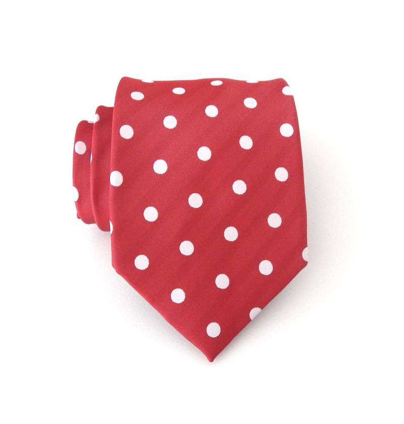 Herren Krawatten. Krawatte Minnie Rot-Weiß-Punkt von TieObsessed