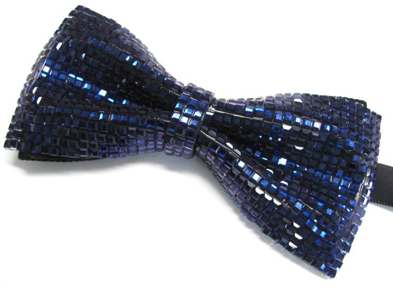 Herren Kristall Fliege Perlen Saphir Blau Navy Royal Einstellbare Pre Tied von TieObsessed