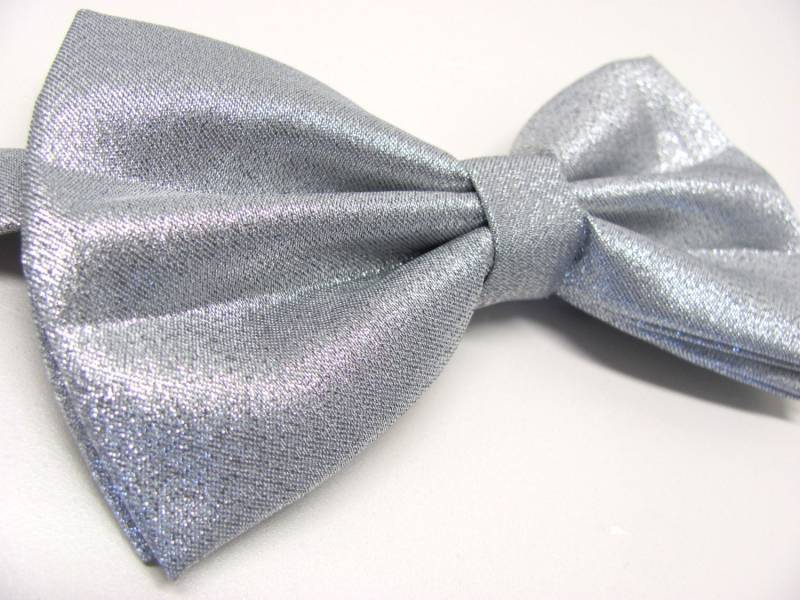 Herren Schleifen. Lamé Silber Metallic Fliege Mit Passender Taschenquadrat Option von TieObsessed