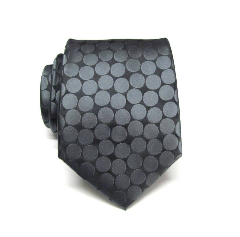 Krawatte. Anthrazit-Graue Polka Dot Krawatte Mit Einstecktuch Option von TieObsessed