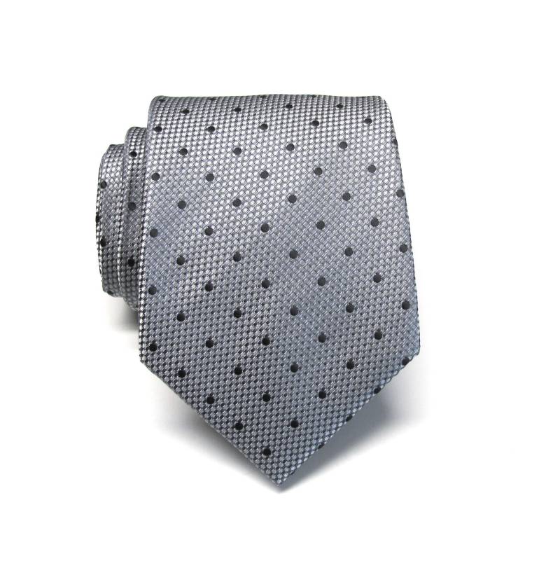 Krawatte. Silbergraue Silber Grau Und Schwarz Dot Seidenkrawatte Mit Passender Einstecktuch Option von TieObsessed
