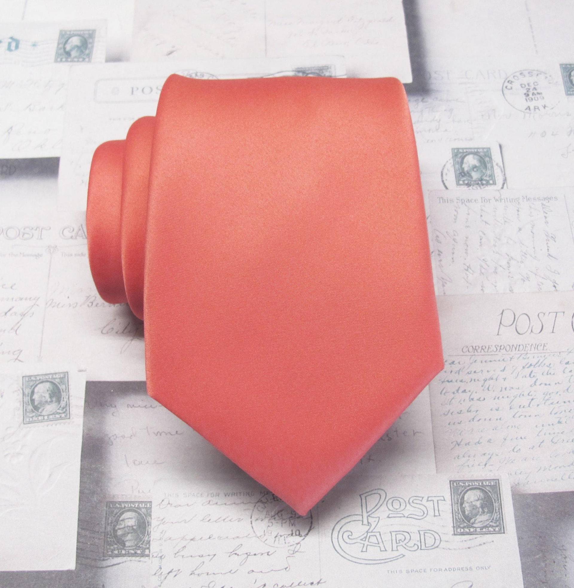 Rückverkauf Herren Krawatte Seidenkrawatte in Koralle von TieObsessed