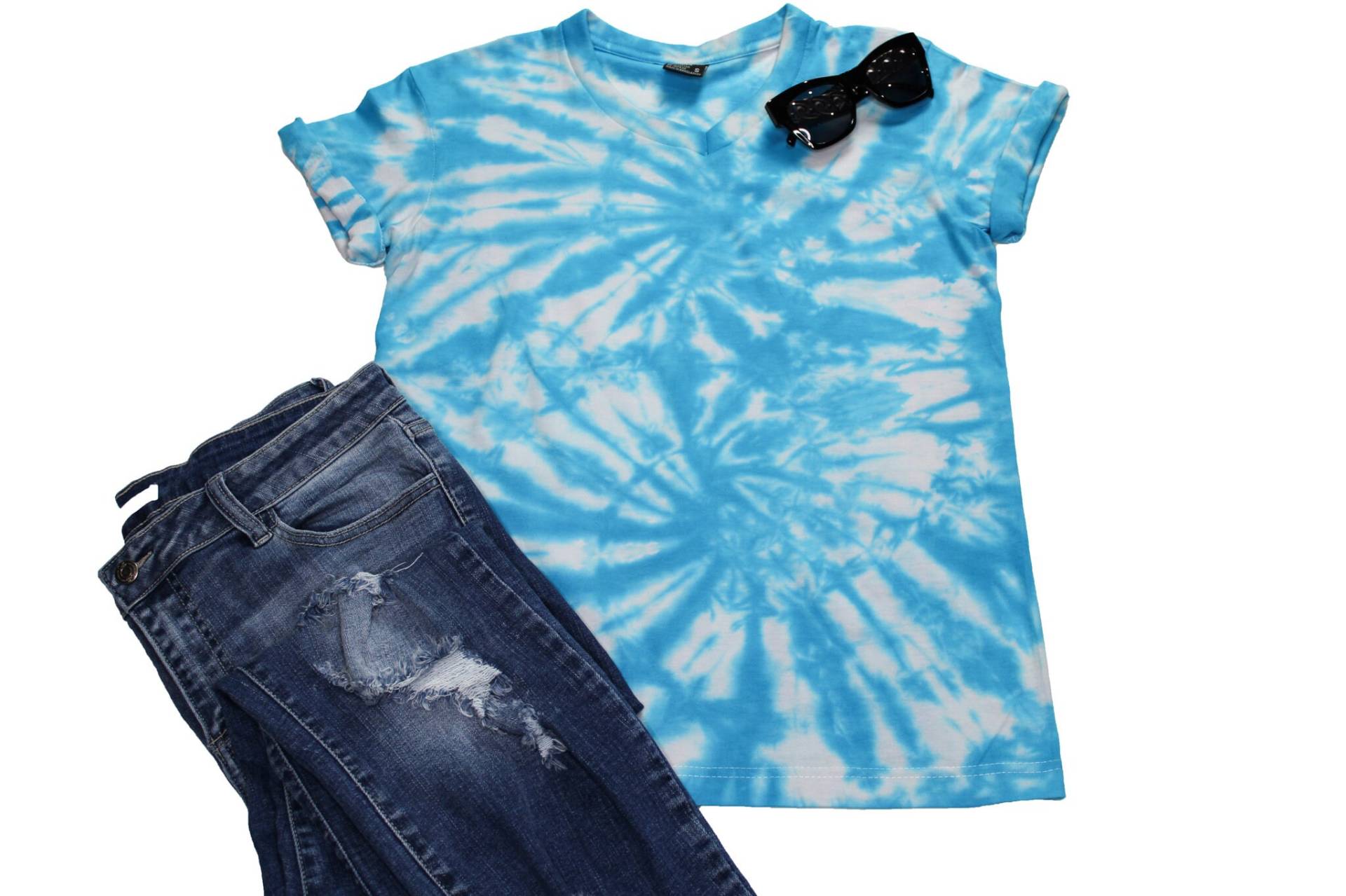 Blau Weiß Spiral Tie Dye Shirt, Kurzarm Erwachsene Oder Frauen Krawatte T 100% Ring Gesponnene Baumwolle Unisex Blau Weiß Spiral Tie Dye Shirt, Kurzarm Erwachsene Oder Frauen Krawatte T 100% Ring Gesponnene Baumwolle Unisex von TieandDyeTees