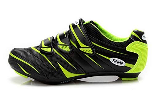 Tiebao Fahrradschuhe für Rennräder Rennradschuhe Radschuhe Professionelle Herren/Damen - SPD/Look - 38 EU Grün von Tiebao