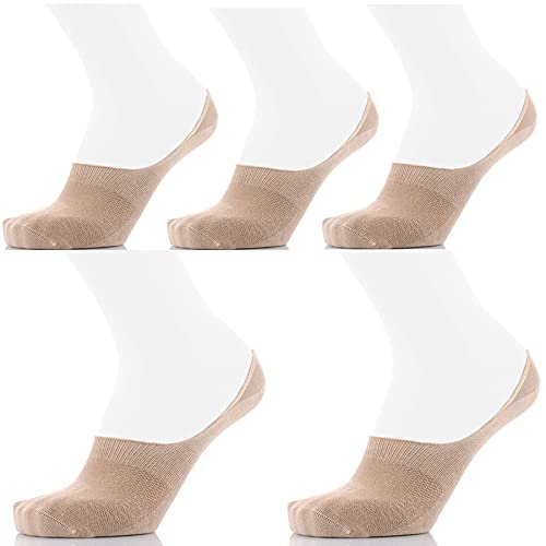 Tiedtke-Medical Füßlinge - Antibakterielle, unsichtbare Socken für Damen & Herren - 5 Paar, Beige, Größe 35-37 von Tiedtke-Medical