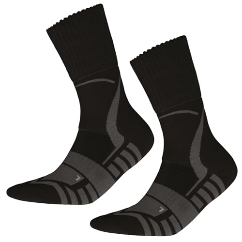 Tiedtke-Medical TREKKING SILVER Wandersocken 2 Paar – geruchshemmende Trekkingsocken mit Silberfäden – extra weiter Bund – stoßabsorbierend & atmungsaktiv – Socken für Diabetiker – Unisex von Tiedtke-Medical