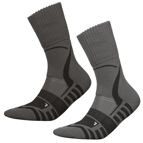 Tiedtke-Medical TREKKING SILVER Wandersocken 2 Paar – geruchshemmende Trekkingsocken mit Silberfäden – extra weiter Bund – stoßabsorbierend & atmungsaktiv – Socken für Diabetiker – Unisex von Tiedtke-Medical