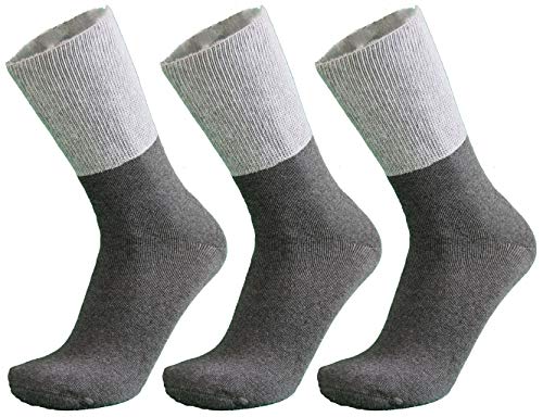 Tiedtke-Medical Venensocken Ultraflex Frottee - Dicke, extra weite Diabetikersocken für Damen & Herren - 3 Paar, Aschgrau-Grau, Größe 38-40 von Tiedtke-Medical