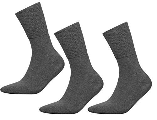 Tiedtke-Medical Venensocken Ultraflex Frottee - Dicke, extra weite Diabetikersocken für Damen & Herren - 3 Paar, Grau, Größe 38-40 von Tiedtke-Medical