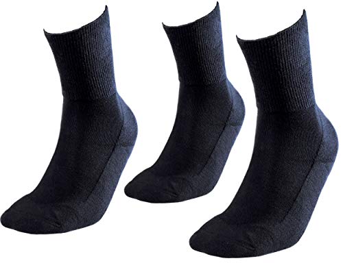 Tiedtke-Medical Venensocken Ultraflex Frottee - Dicke, extra weite Diabetikersocken für Damen & Herren - 3 Paar, Schwarz, Größe 44-46 von Tiedtke-Medical