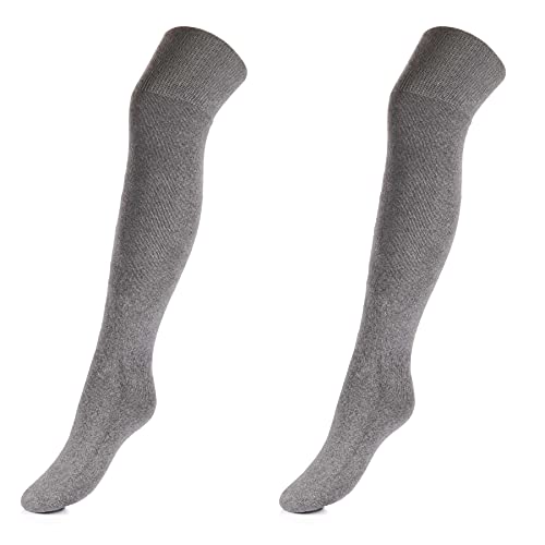 Tiedtke-Medical Venensocken Ultraflex Frottee Kniestrümpfe - Dicke, extra weite Diabetikersocken für Damen & Herren - 2 Paar, Grau, Größe 38-40 von Tiedtke-Medical