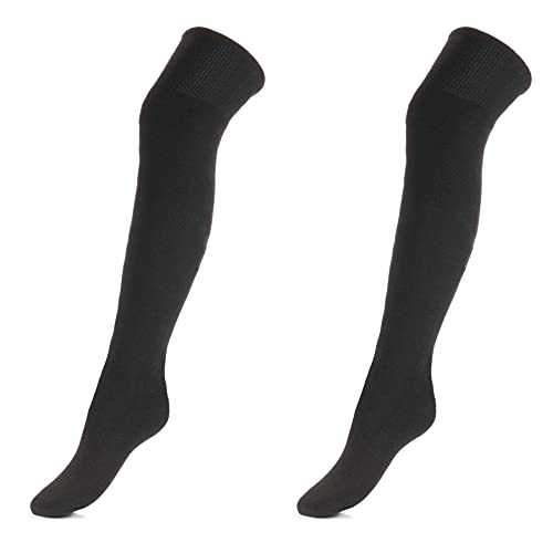 Tiedtke-Medical Venensocken Ultraflex Frottee Kniestrümpfe - Dicke, extra weite Diabetikersocken für Damen & Herren - 2 Paar, Schwarz, Größe 35-37 von Tiedtke-Medical