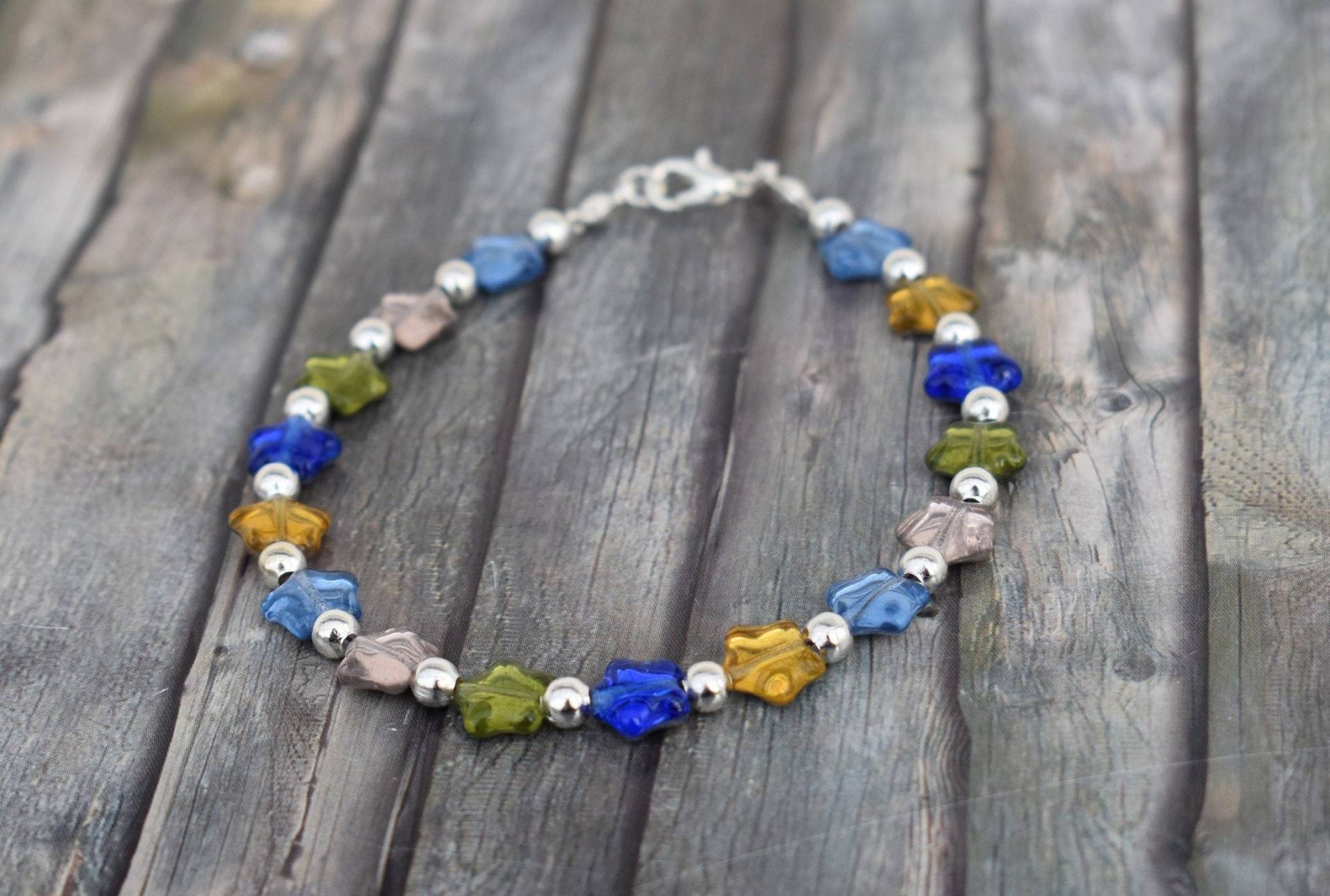 Armband/Armschmuck Glasperlenarmband Glassternarmband "Bunte Glassternchen' Armband/Armschmuck Glasperlenarmband Glassternarmband "Bunte Glassternchen' von TiefseeKirsche