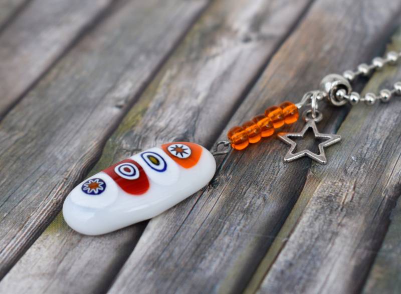 Kette/Glasperlenkette Halskette Sternchenkette "Stars' von TiefseeKirsche