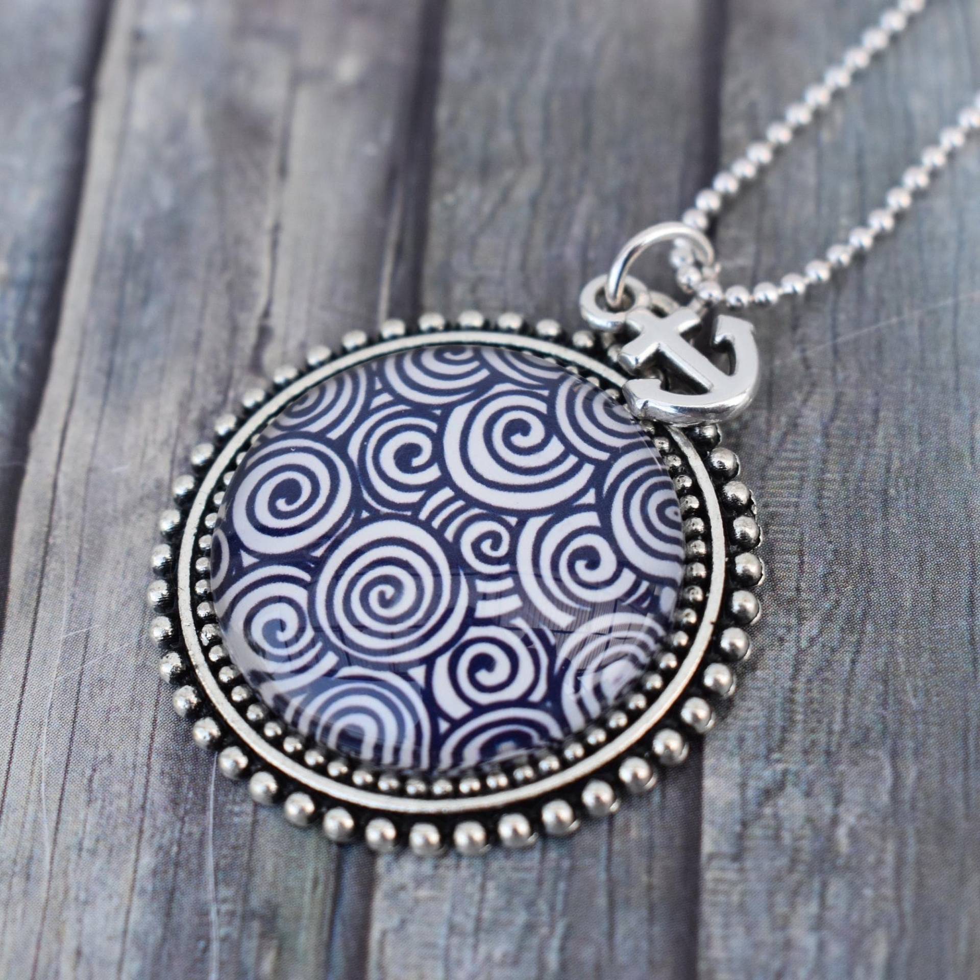 Kette/Halskette Maritime "Wellen Und Anker'' von TiefseeKirsche