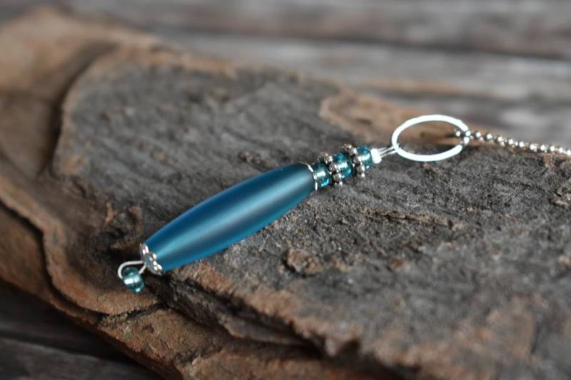 Kette/Halskette Meerglaskette Lange Meerglasschmuck Meerglashalsschmuck Unikat "Meerglas-Schatz' von TiefseeKirsche