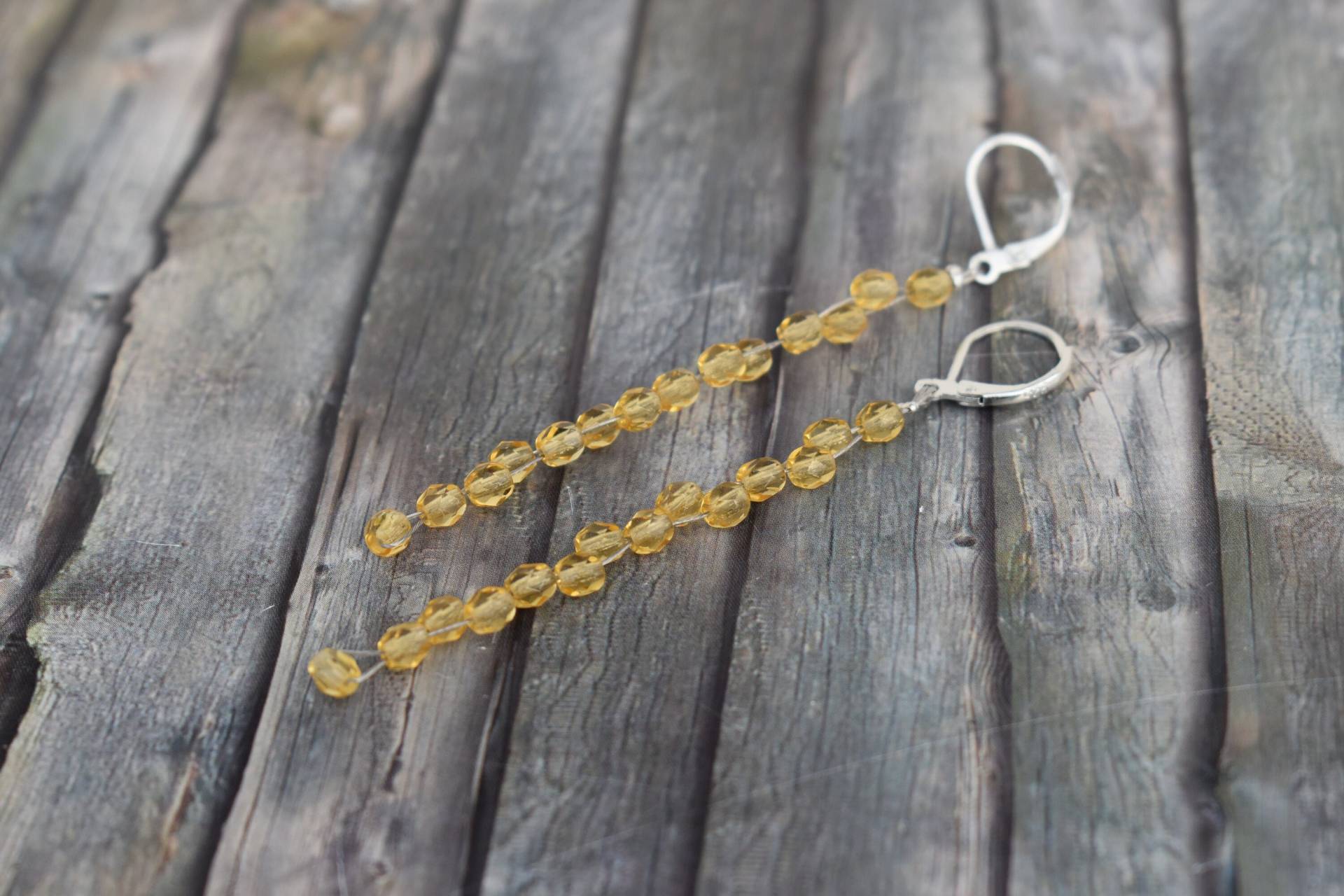 Ohrringe/925'er Silber Glasperlenohrringe Hängeohrringe Frau Ohrschmuck "Gelbe Glasschliffperlen' Ohrringe/925'er Silber Glasperlenohrringe Hängeohrringe Frau Ohrschmuck "Gelbe Glasschliffperlen' von TiefseeKirsche
