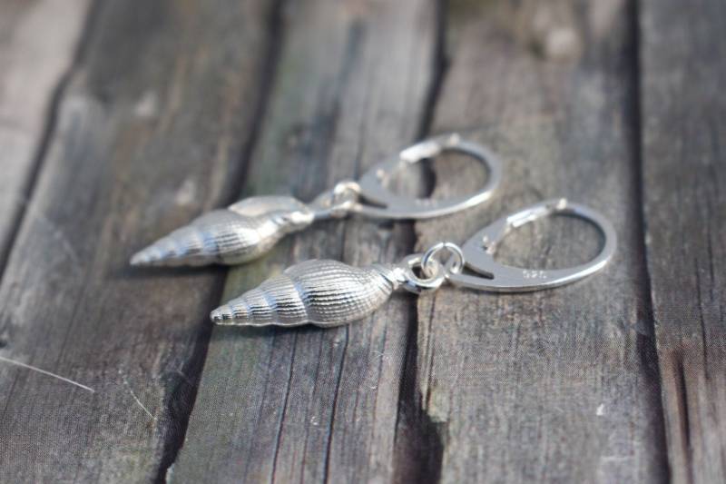 Ohrringe/925'er Silberohrringe Maritime Ohrschmuck "Wellhornschnecke' von TiefseeKirsche