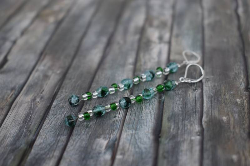 Ohrringe/Ohrhänger Hängeohrringe Ohrschmuck Glasperlenohrringe "Frühlingserwachen' von TiefseeKirsche