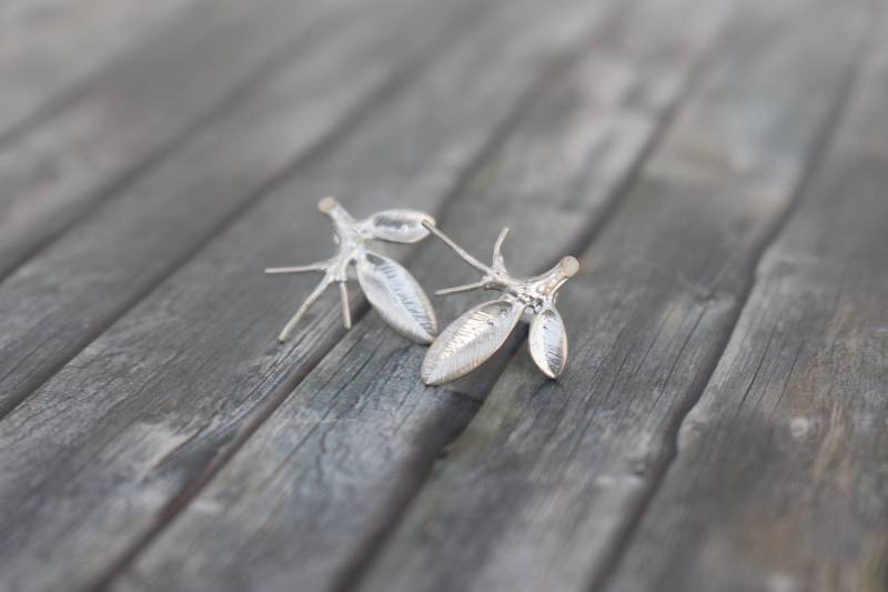 Ohrstecker/Ohrringe Ohrschmuck "Filigraner Zweig Ast' von TiefseeKirsche