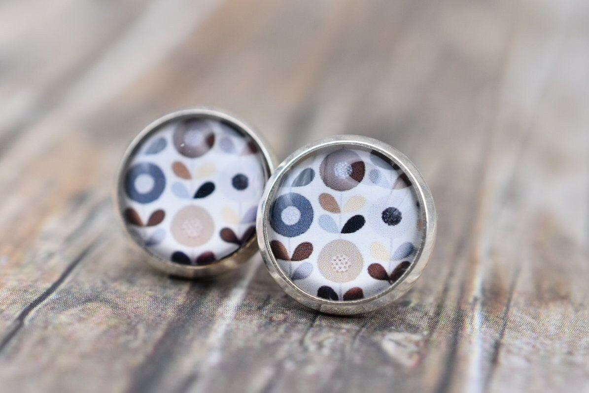 Ohrstecker/Ohrringe Ohrschmuck "Retro Blumen' von TiefseeKirsche