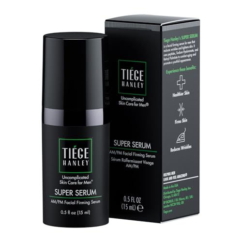 Tiege Hanley Morning and Night Facial Firming Serum for Men (SUPER SERUM)| Sodium Hyaluronate and Retinyl Palmitate for Tighter, Smoother Skin | 0.5 Fluid Ounces von Tiege Hanley