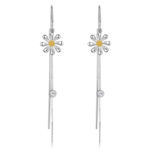 Gänseblümchen Ohrringe Sterling Silber Blume Quaste Long Drop Baumeln Schmuck Geburtstagsgeschenke für Damen Gänseblümchen Ohrringe Sterling Silber Blume Quaste Long Drop Baumeln Schmuck Geburtstagsgeschenke für Damen von Tiehuoxia
