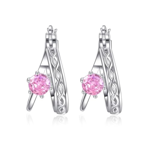 Keltische Knoten Ohrringe Sterling Silber Huggie Creolen für Damen Rubin Juli Geburtsstein Creolen Religion Schmuck Irische Geschenke Keltische Knoten Ohrringe Sterling Silber Huggie Creolen für Damen Rubin Juli Geburtsstein Creolen Religion Schmuck Irische Geschenke von Tiehuoxia